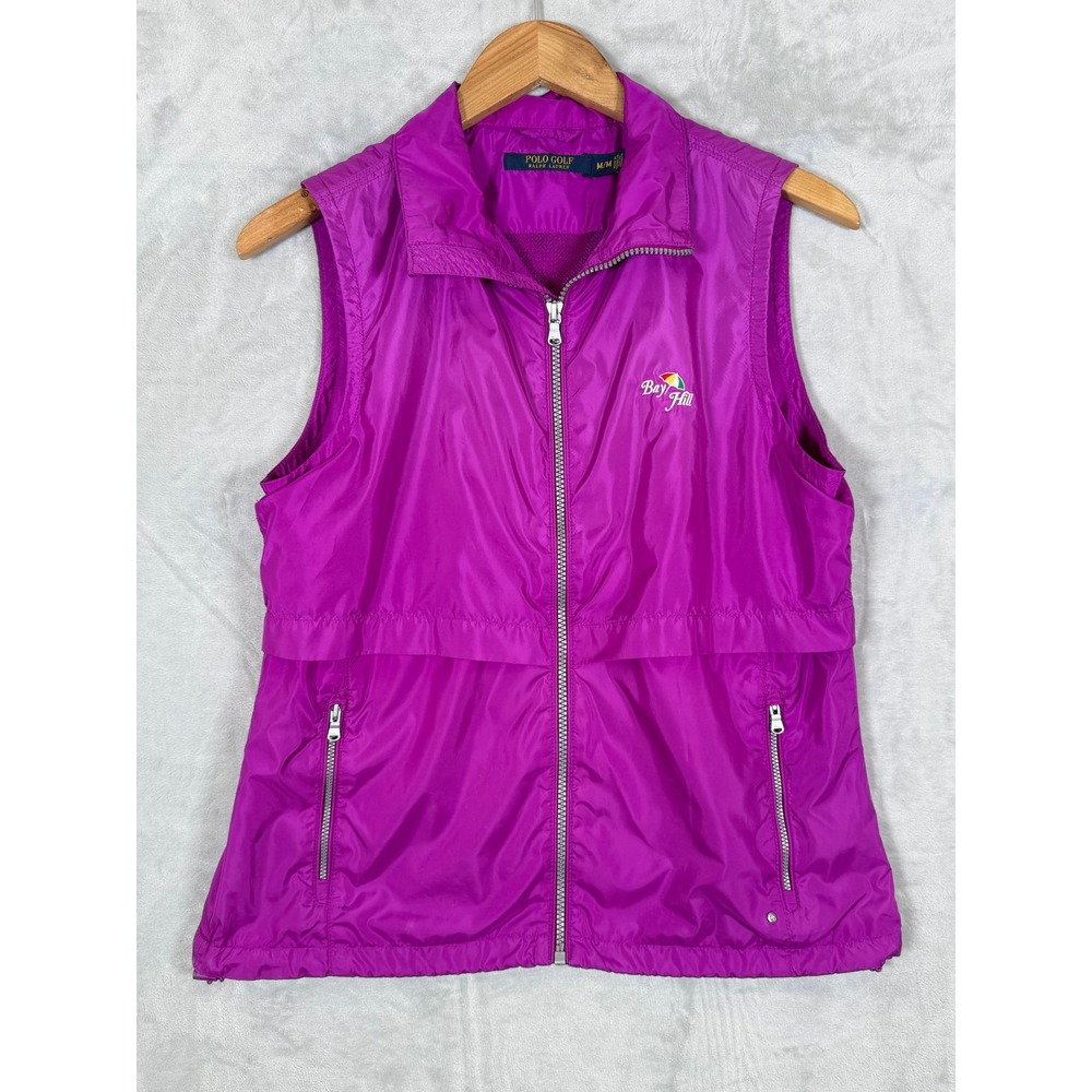 Polo Golf Ralph Lauren Vest Womens Medium Purple Full Zip Golf Pickleball READ!